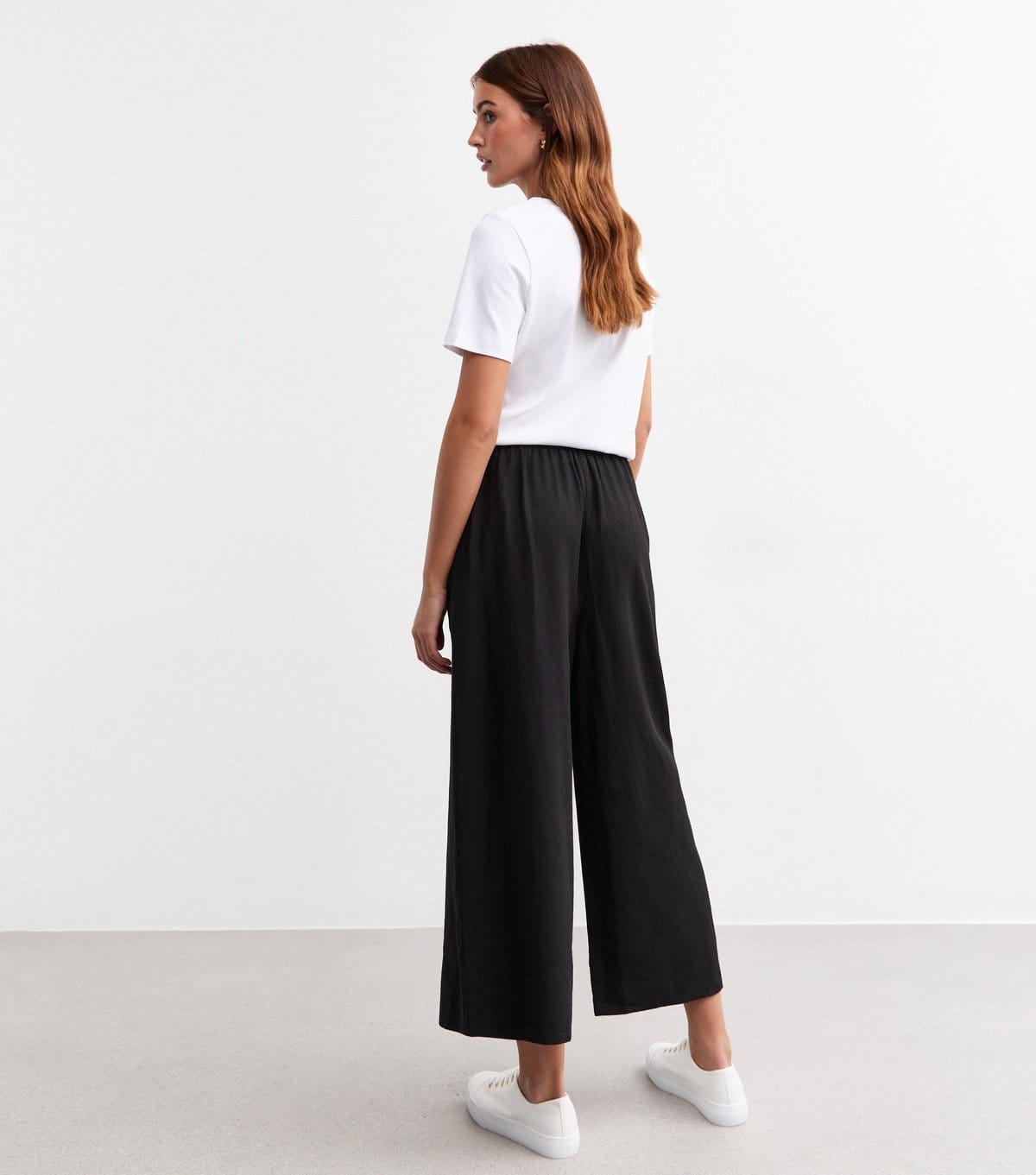 New Look Women's Tall Black Linen Blend Cropped Trousers New Look - 4