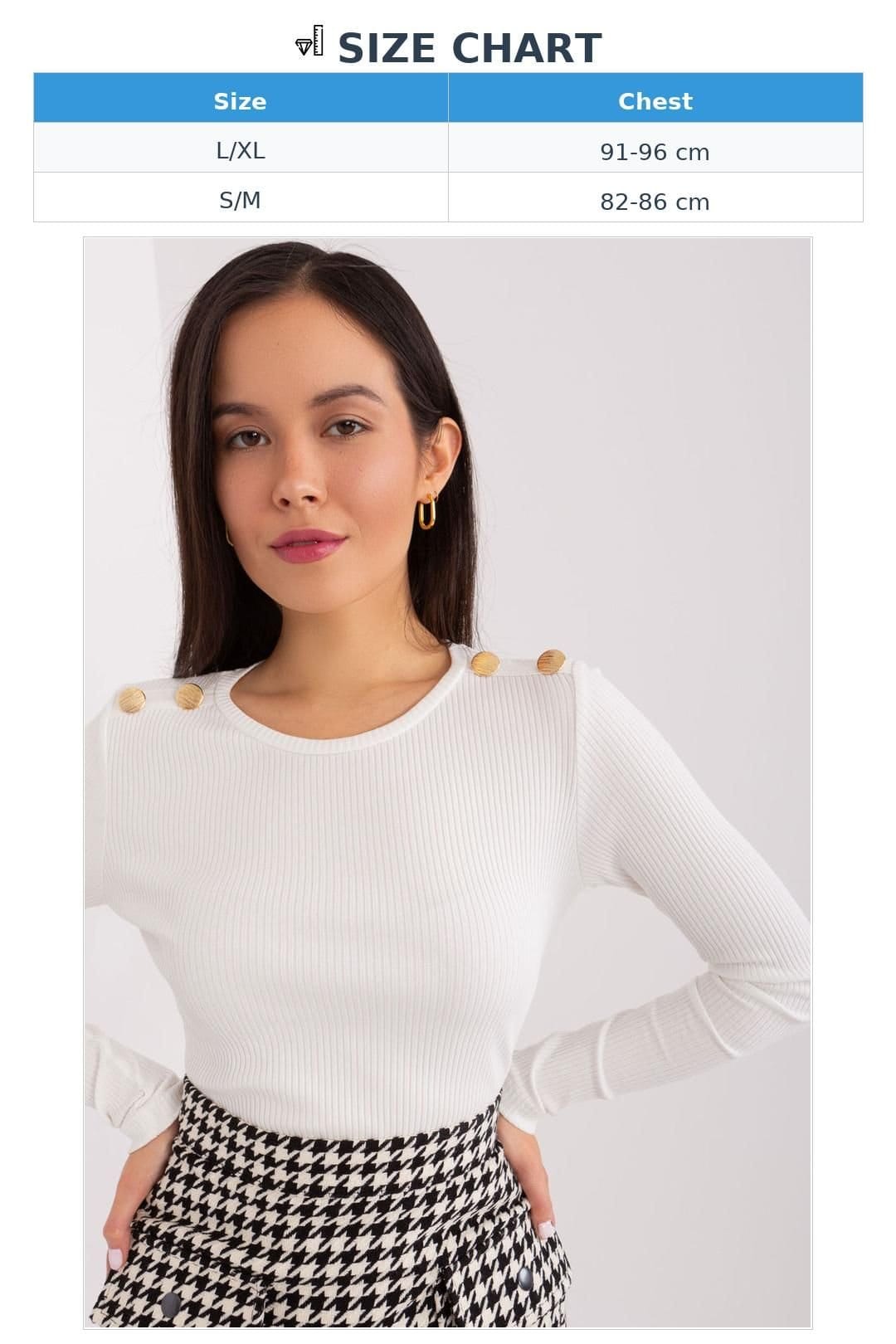 Love Lace Love Lace Women's Striped Cotton Fitted Blouse with Shoulder Buttons in White - 4