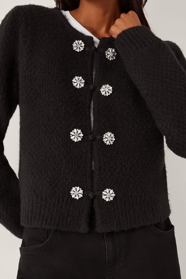 Monsoon Monsoon Women's Fessa Jewel Brooch Cardigan Black - 3