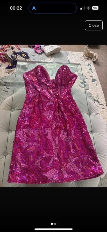Bershka Pink Sequin Dress - 1