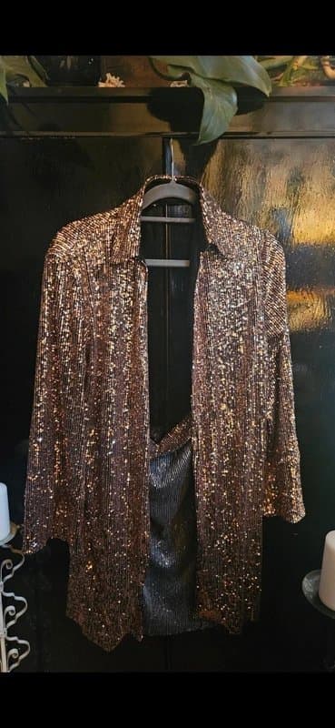 ASOS ASOS Luxe Gold Sequin Blazer