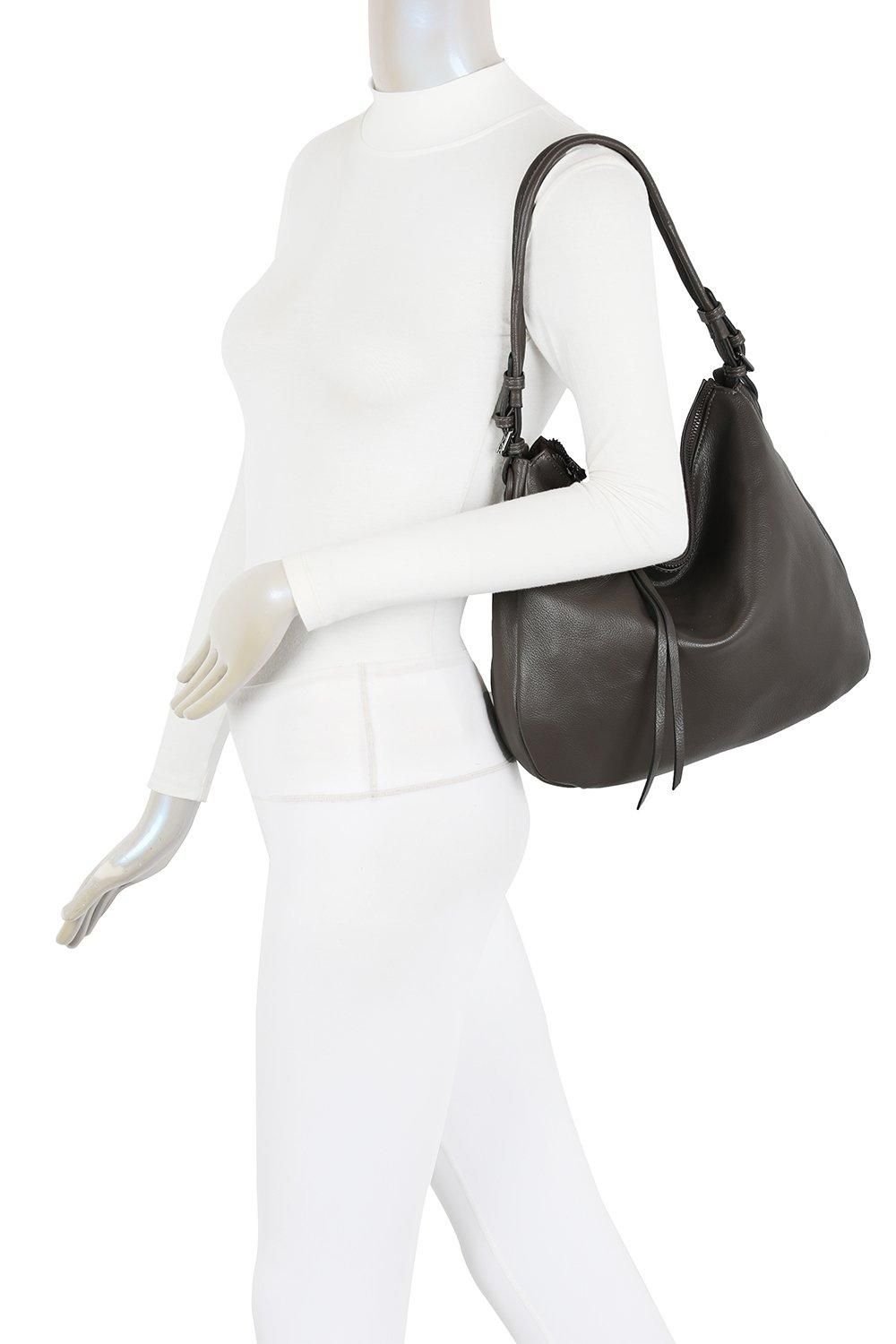 Leather Village Leather Village Women's Maribor Real Leather Hobo Shoulder Bag in Dark Grey - 2