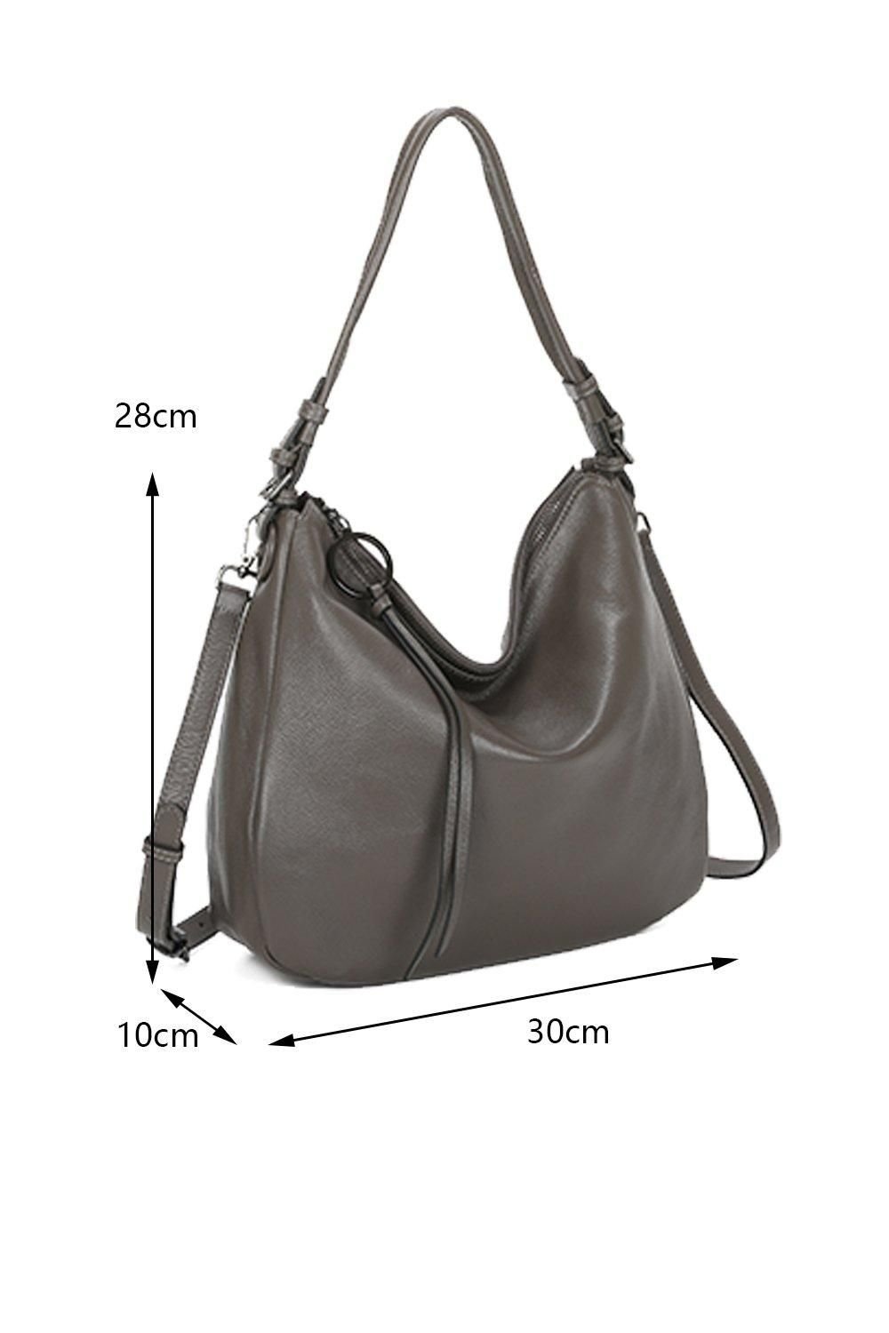 Leather Village Leather Village Women's Maribor Real Leather Hobo Shoulder Bag in Dark Grey - 3