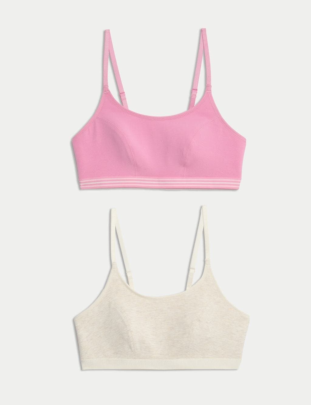 Marks & Spencer M&S 2 Pack Cotton First Bra Crop Tops Rose Mix
