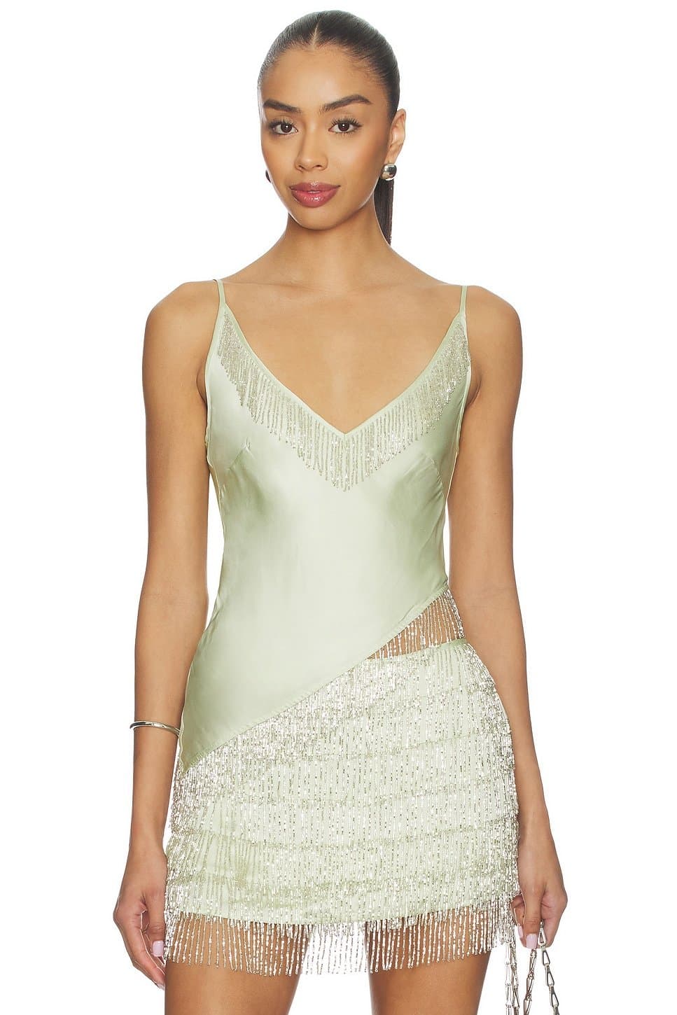 revolve Revolve Marcia Asymmetric Beaded Top in Seafoam