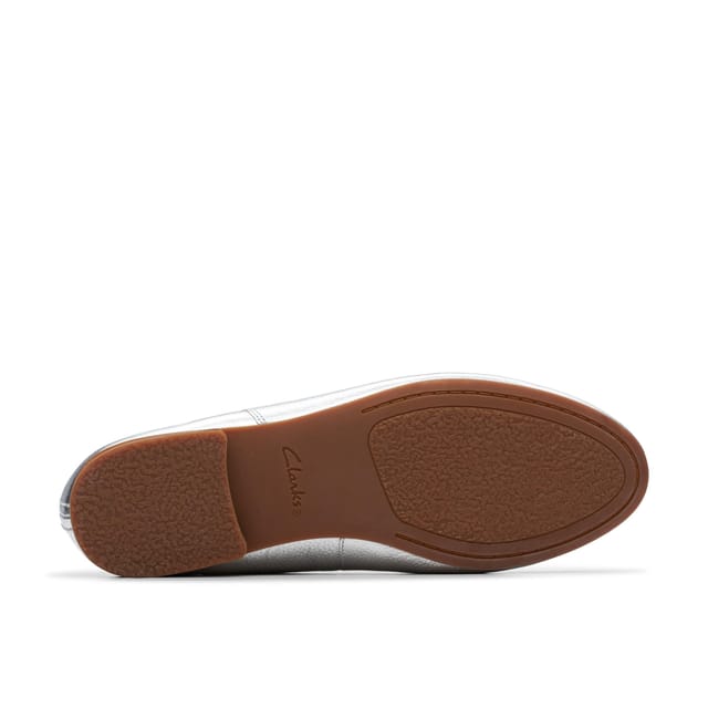 Clarks Clarks Women's Fawna Lily Silver Leather Ballerina - 3