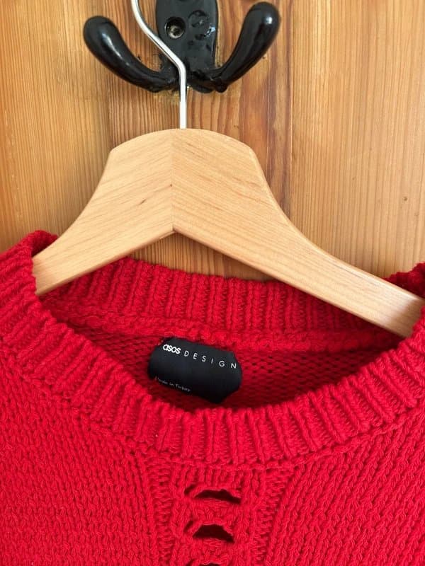 ASOS Design ASOS design red knit tassle tank vest brand new size small