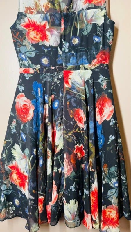 Hobbs Hobbs Carly black floral chiffon midi dress – UK 12  BNWT