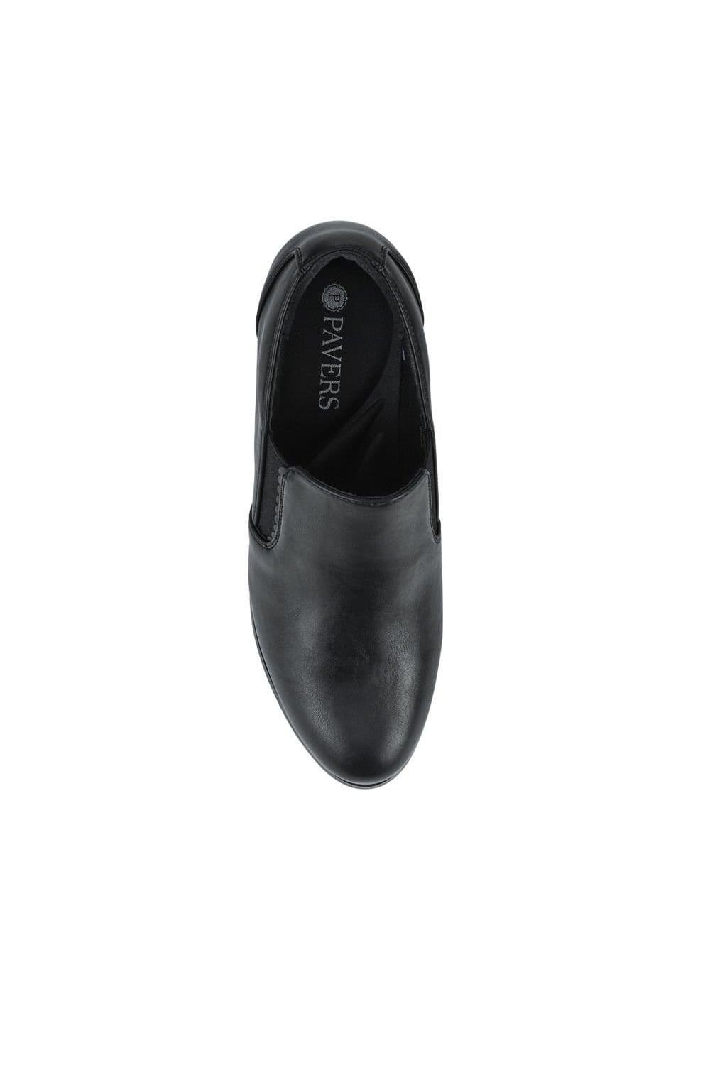 Pavers Pavers Women's Smart Elasticated-Fit Heeled Shoes in Black - 4