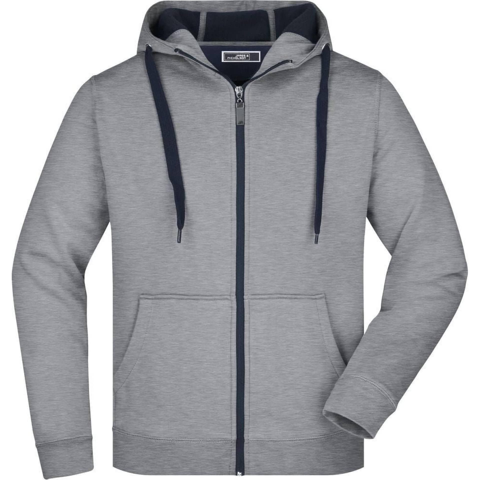 James and Nicholson James and Nicholson Men's Doubleface Full Zip Jacket in Light Grey