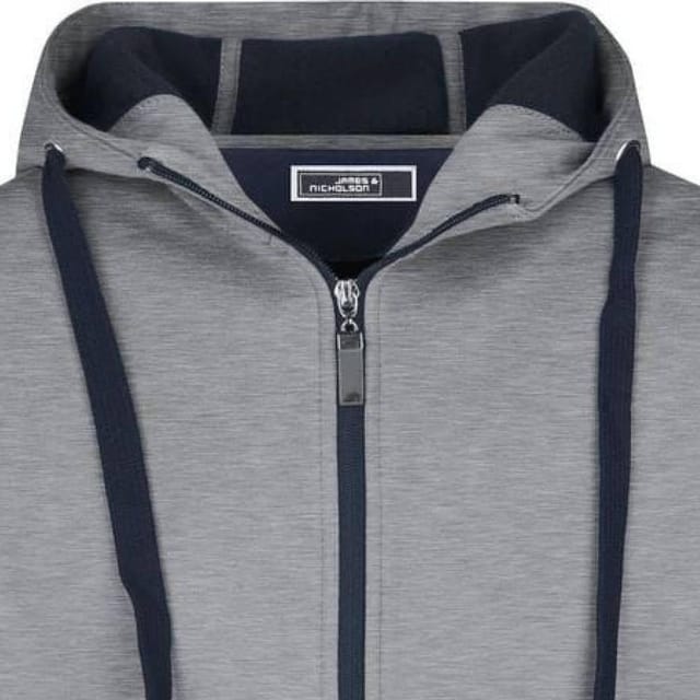 James and Nicholson James and Nicholson Men's Doubleface Full Zip Jacket in Light Grey - 2