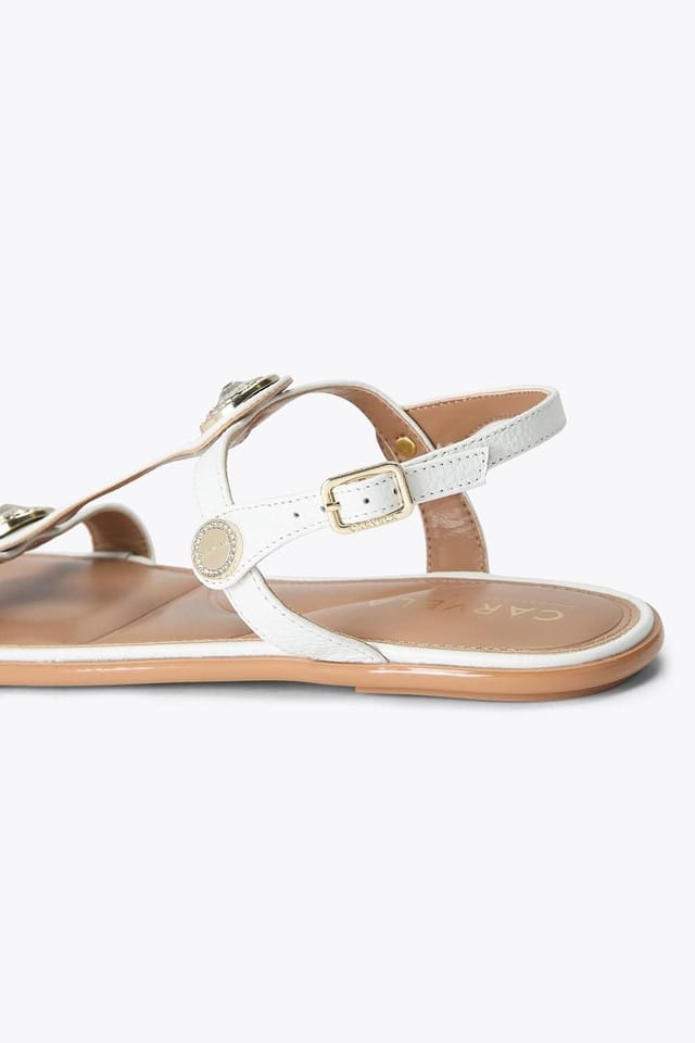 Carvela Carvela Women's 'Amalia Sandal Wide Fit' Leather Sandals in White - 3