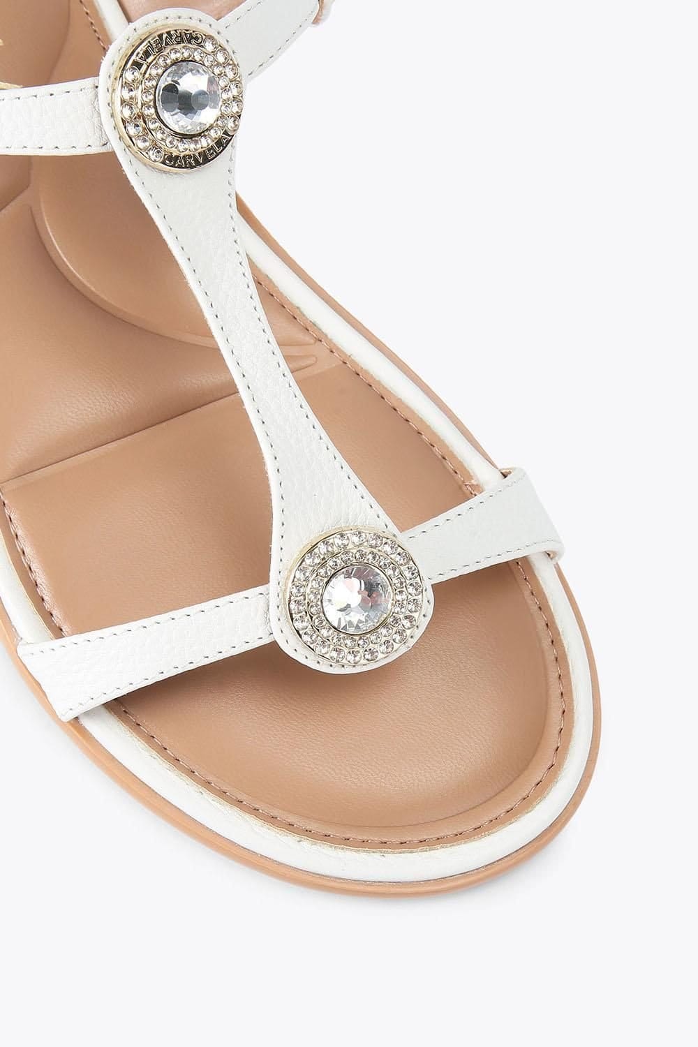 Carvela Carvela Women's 'Amalia Sandal Wide Fit' Leather Sandals in White - 4