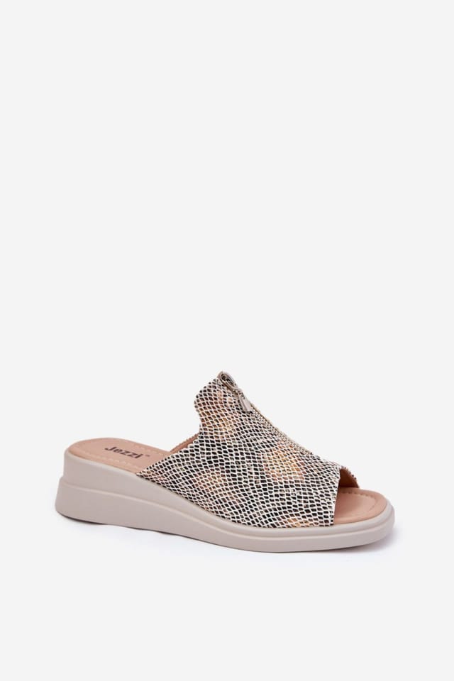 Love Lace Love Lace Women's Wedge Sandals With Decorative Zip Summer Style in Beige - 2