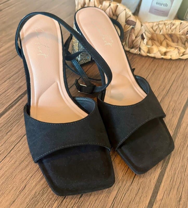 New Look Brand new New Look beautiful black faux suede gem sequin embellished heels sandals size 5