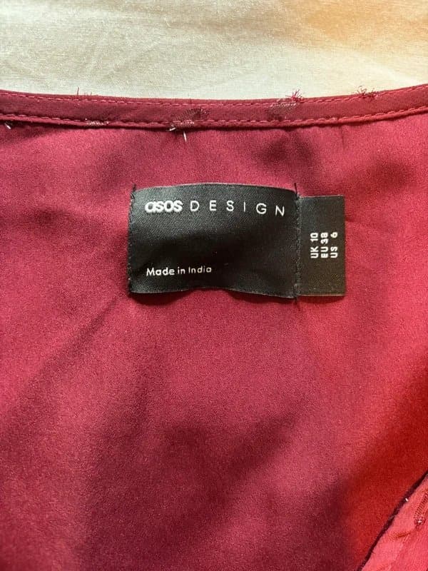 ASOS Design ASOS Design chiffon red wine dress size 10