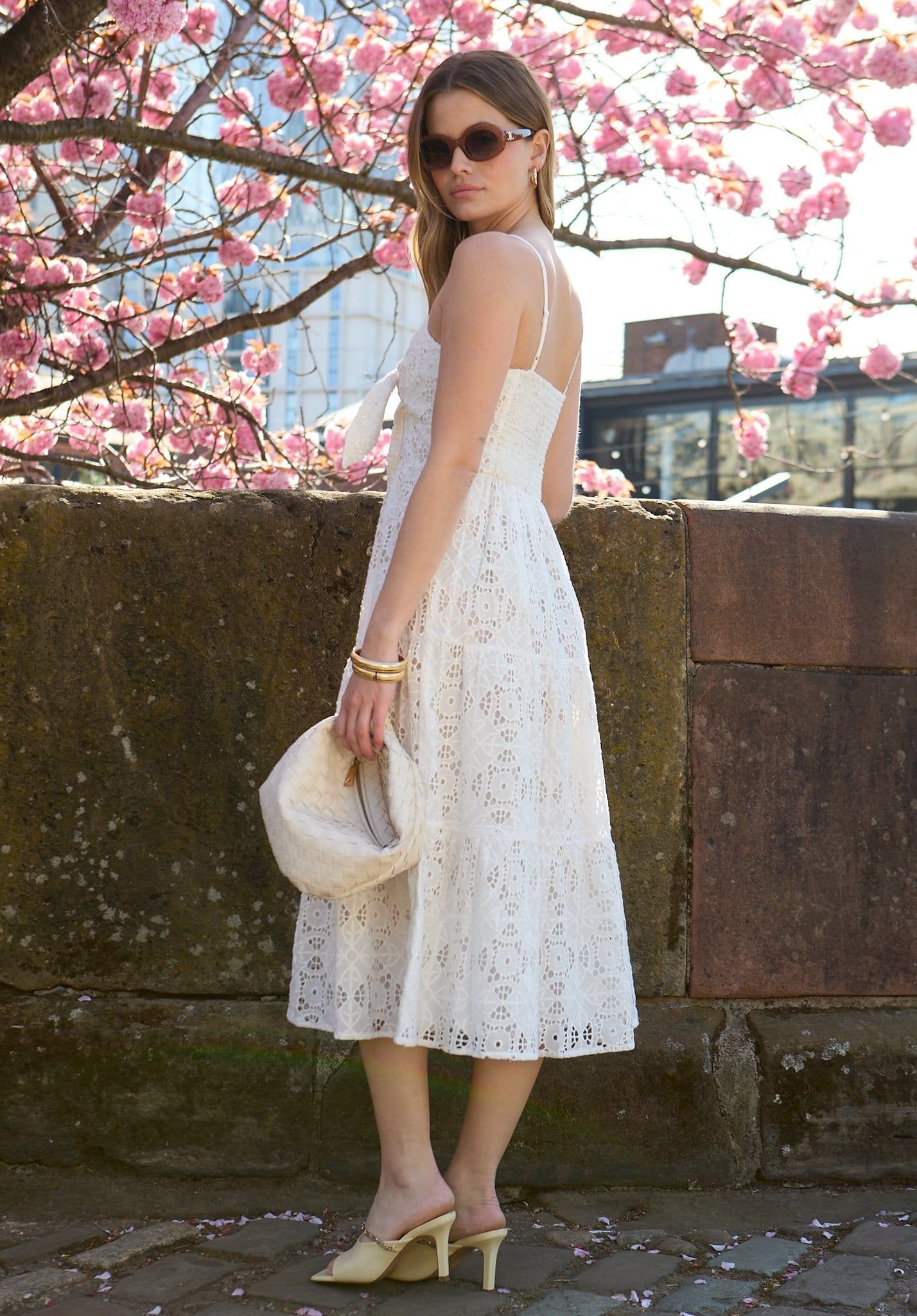 Lily and Lionel Lily and Lionel Women's Onita Tiered Broderie Anglaise Midi Dress In White - 4