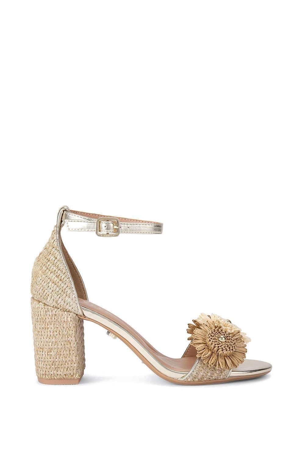 Carvela Carvela Women's 'Sorrento Flower Block' Heels in Gold