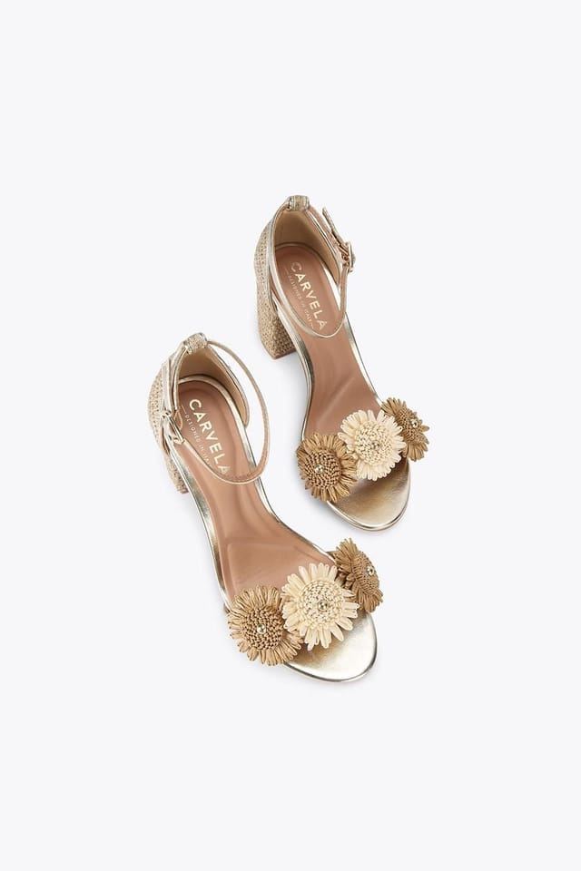Carvela Carvela Women's 'Sorrento Flower Block' Heels in Gold - 2