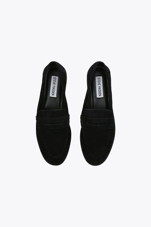 Steve Madden STEVE MADDEN Women's 'Muse Black Suede' Suede Flats - 3