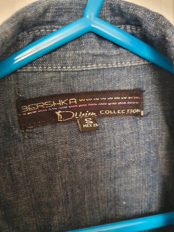 Bershka Womens Bershka embroidered denim shirt size S