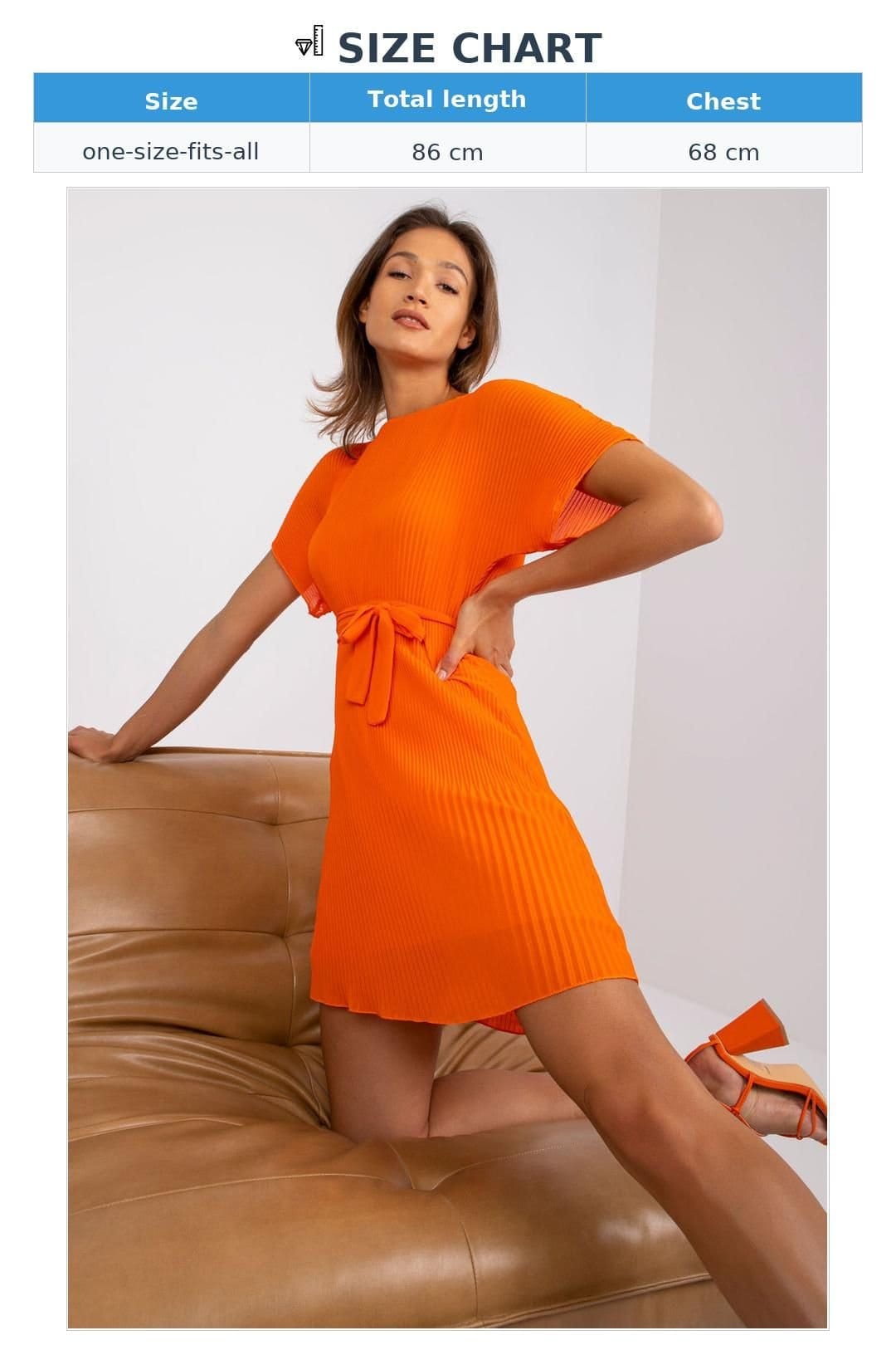 Love Lace Love Lace Women's Lined Short Sleeve Tie Waist Dress in Orange - 4