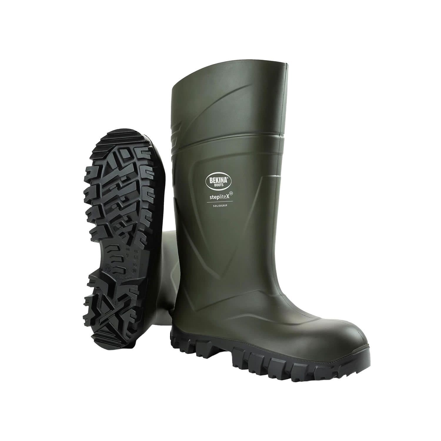 Bekina Bekina Men's StepliteX Solidgrip S5 Wellington Boots in Green