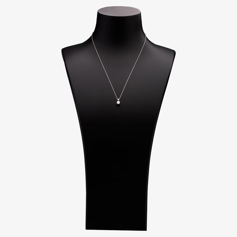 T.H.Baker T.H.Baker Women's 9ct White Gold 0.50ct Diamond Single Stone Necklace TH0121004 in Silver - 2