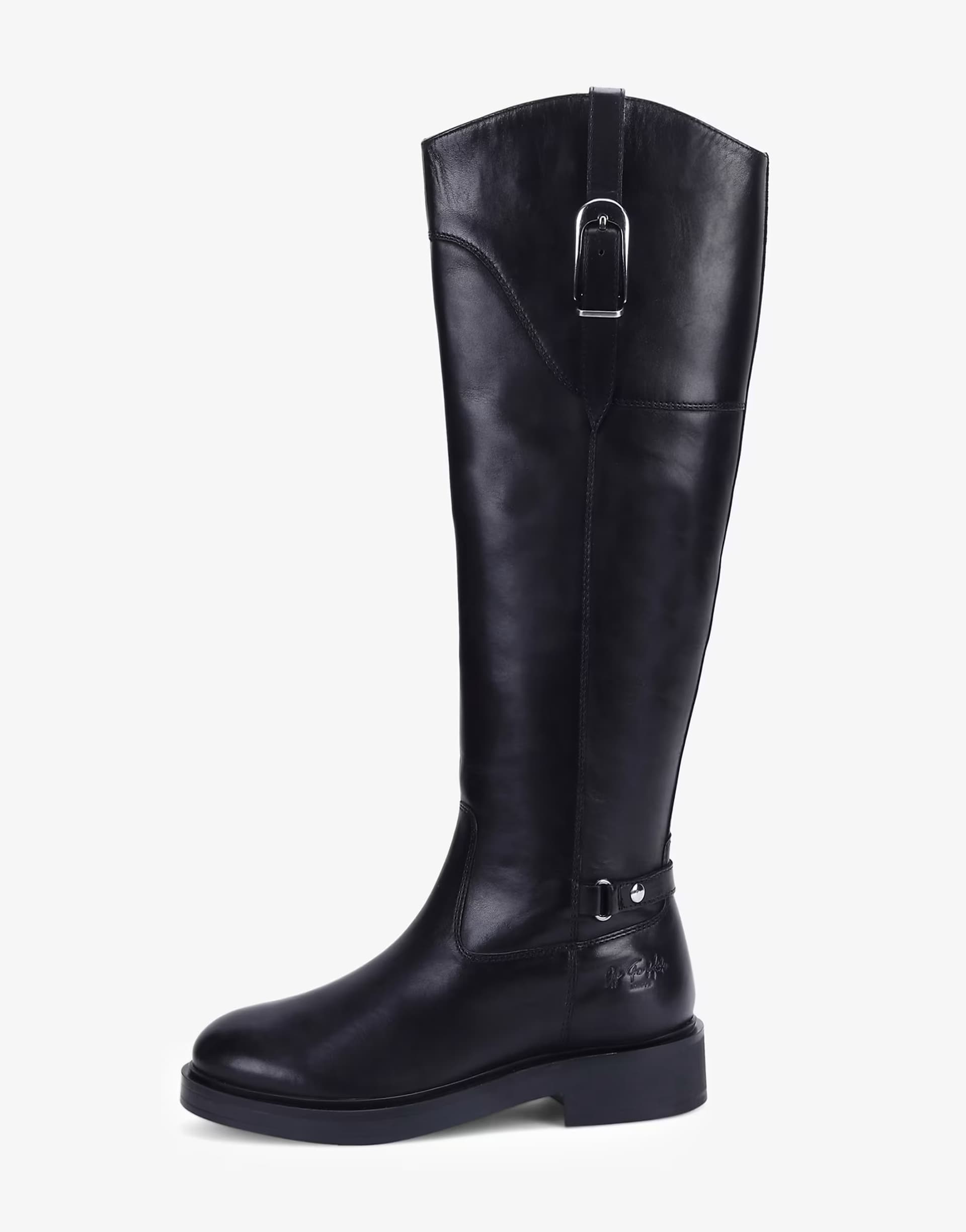ASOS OFF THE HOOK 'CARNABY' gino stylish tall knee high leather black boots in black 