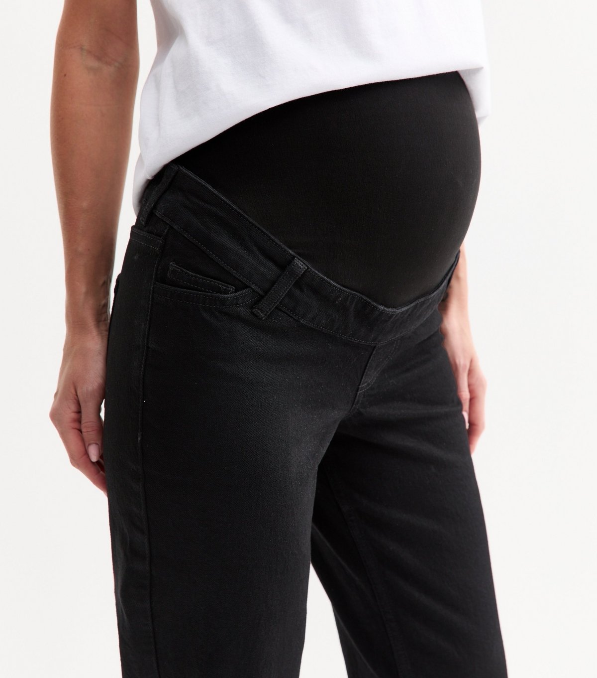 New Look Women's Maternity Washed Black Denim Mom Jeans New Look - 3