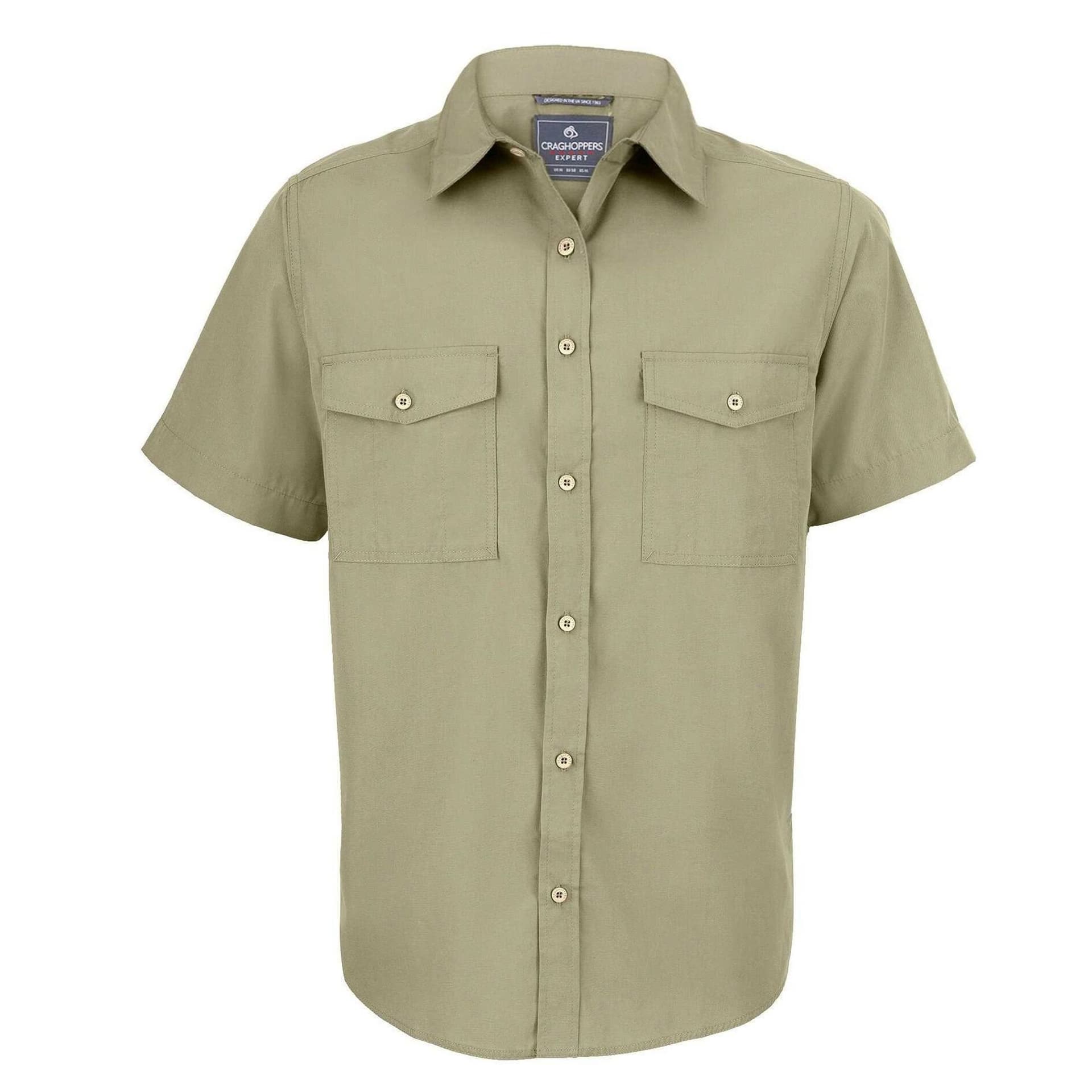 Craghoppers Craghoppers Men's Kiwi Short-Sleeved Shirt in Light Beige