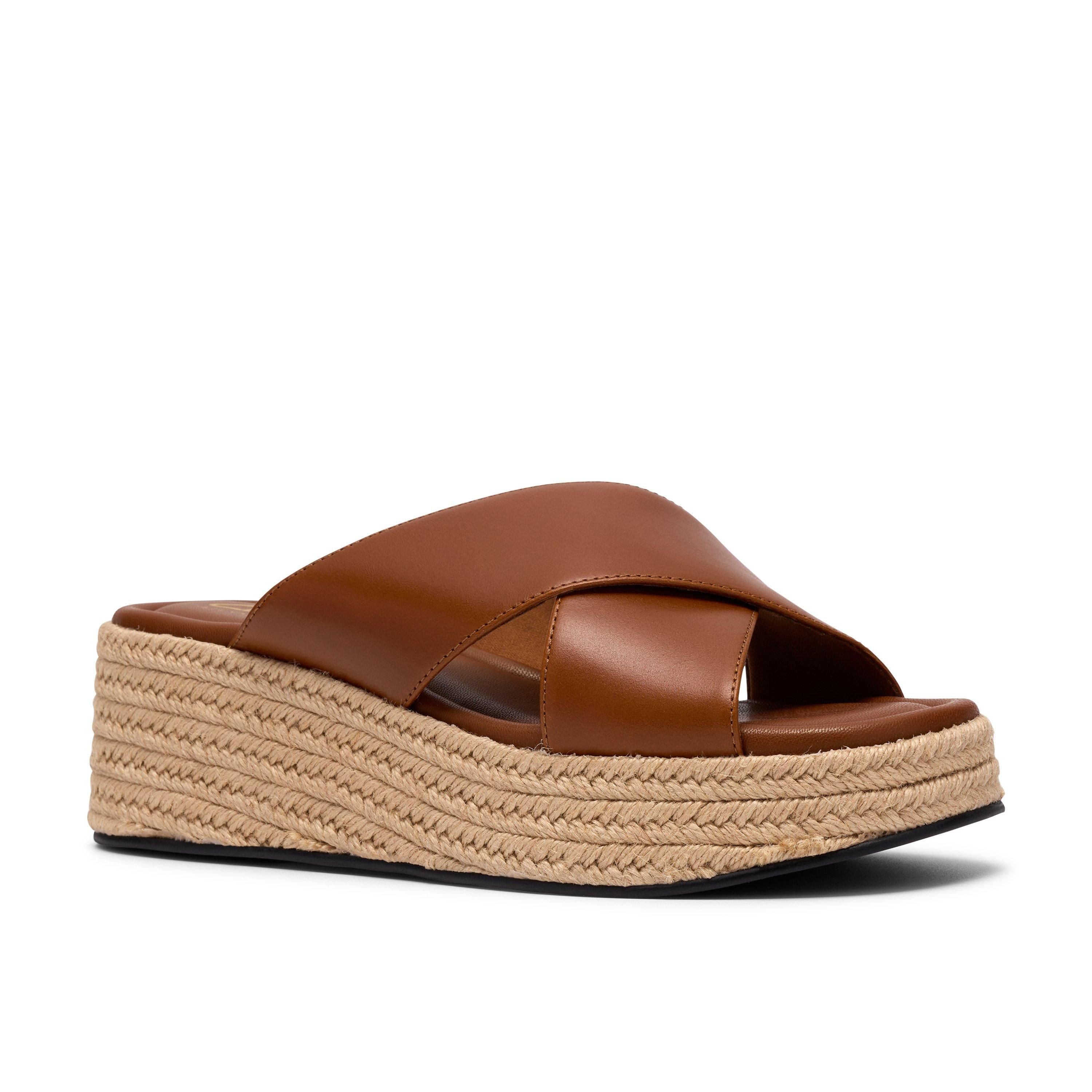 Clarks Clarks Women's Tessiah Mule Tan Leather Mules, Wedge Sandals in Brown - 4