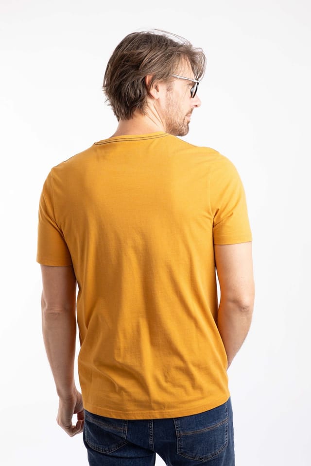 Weird Fish Weird Fish Men's Sunrise Front Print Graphic T-Shirt in Mustard - 3
