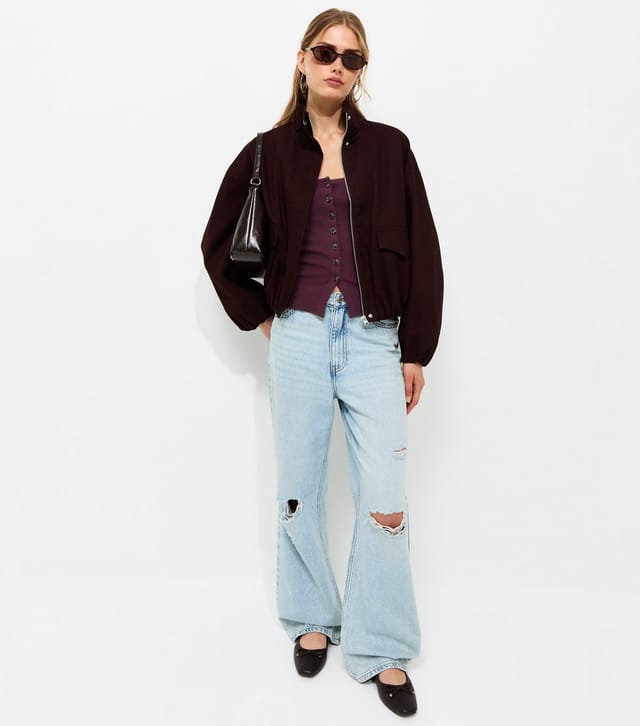 New Look Women's Premium Dark Burgundy Button Through Vest Top New Look - 3