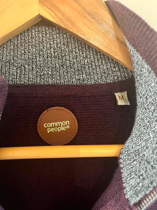 COMMON PEOPLE Common People Men’s 1/4 Zip Jumper – Burgundy/Plum – Size M