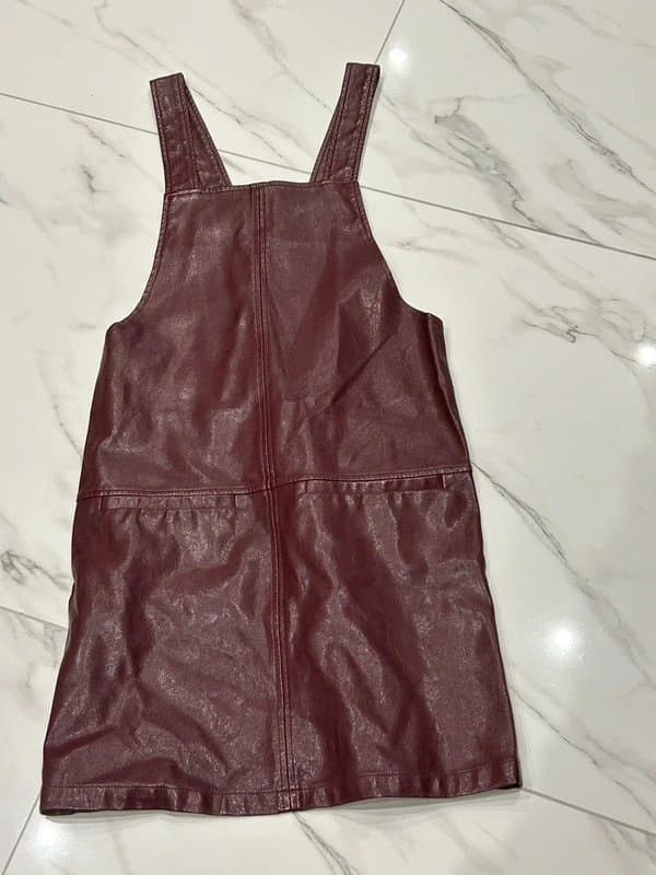 New Look Leather pinafore dress