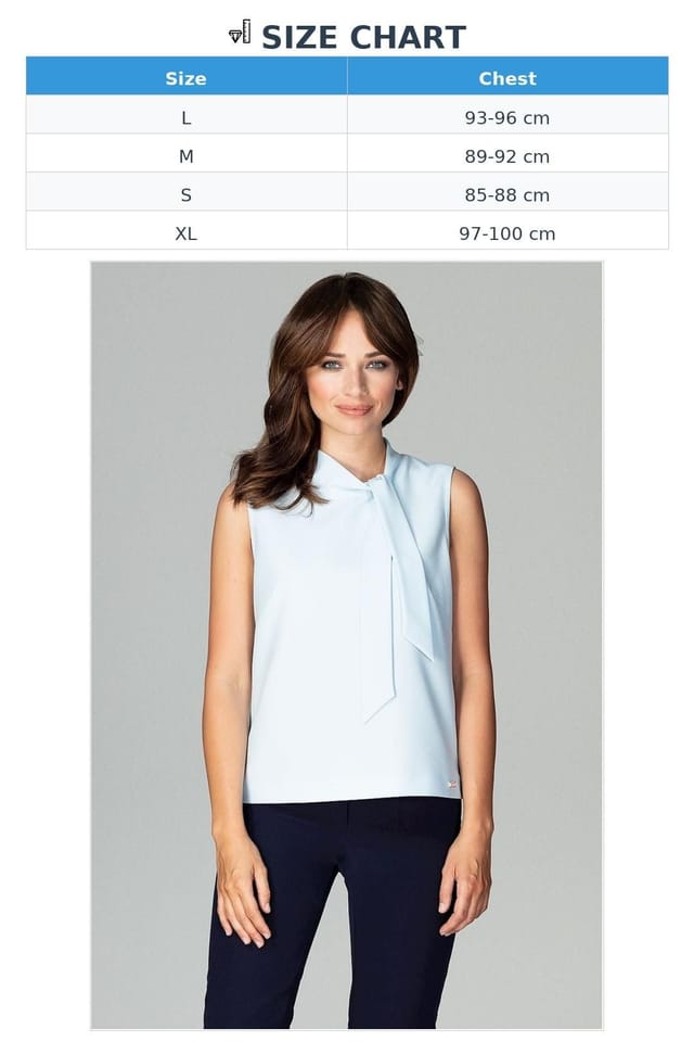 Love Lace Love Lace Women's Delicate Sleeveless Tie Neck Blouse in Blue - 3