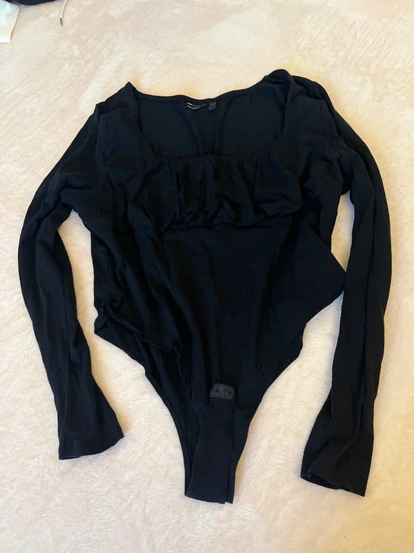 ASOS Design Black Ruched Bustier Bodysuit