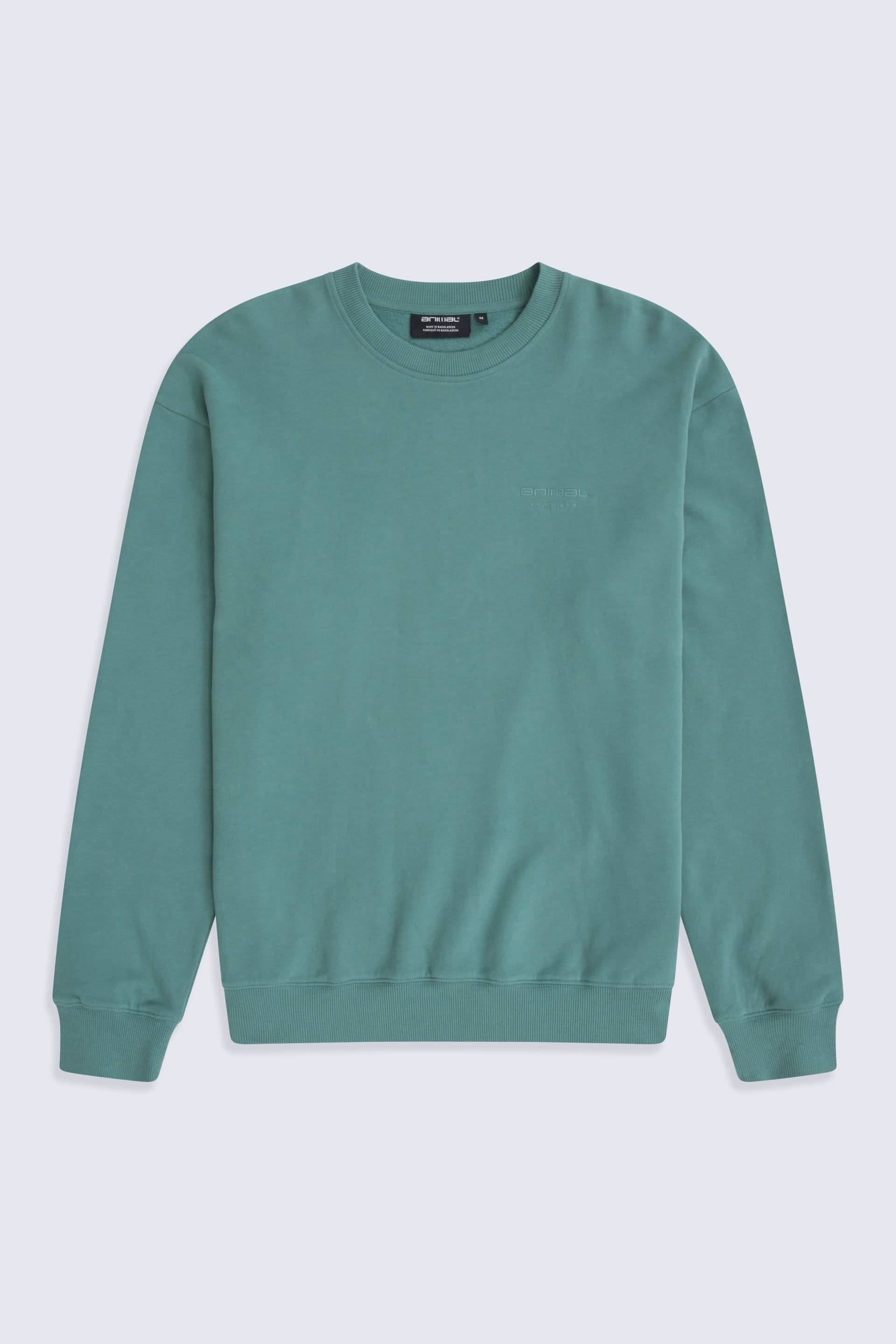 Animal Animal Men's 'Jonah' Ribbed Cuffs Cotton Drop Shoulder Sweatshirt in Green