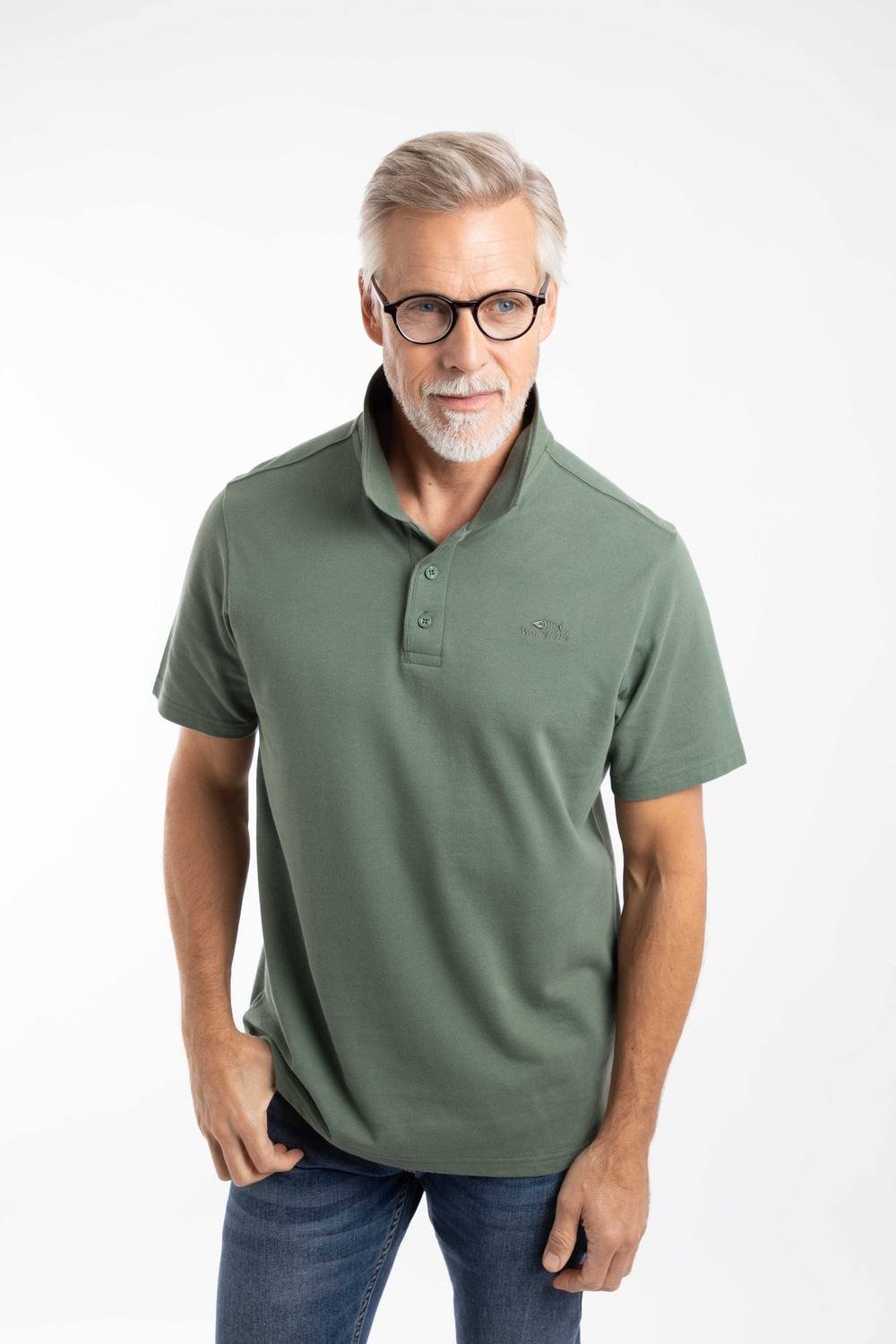 Weird Fish Weird Fish Men's Giles Pique Polo Shirt in Dark Olive - 3