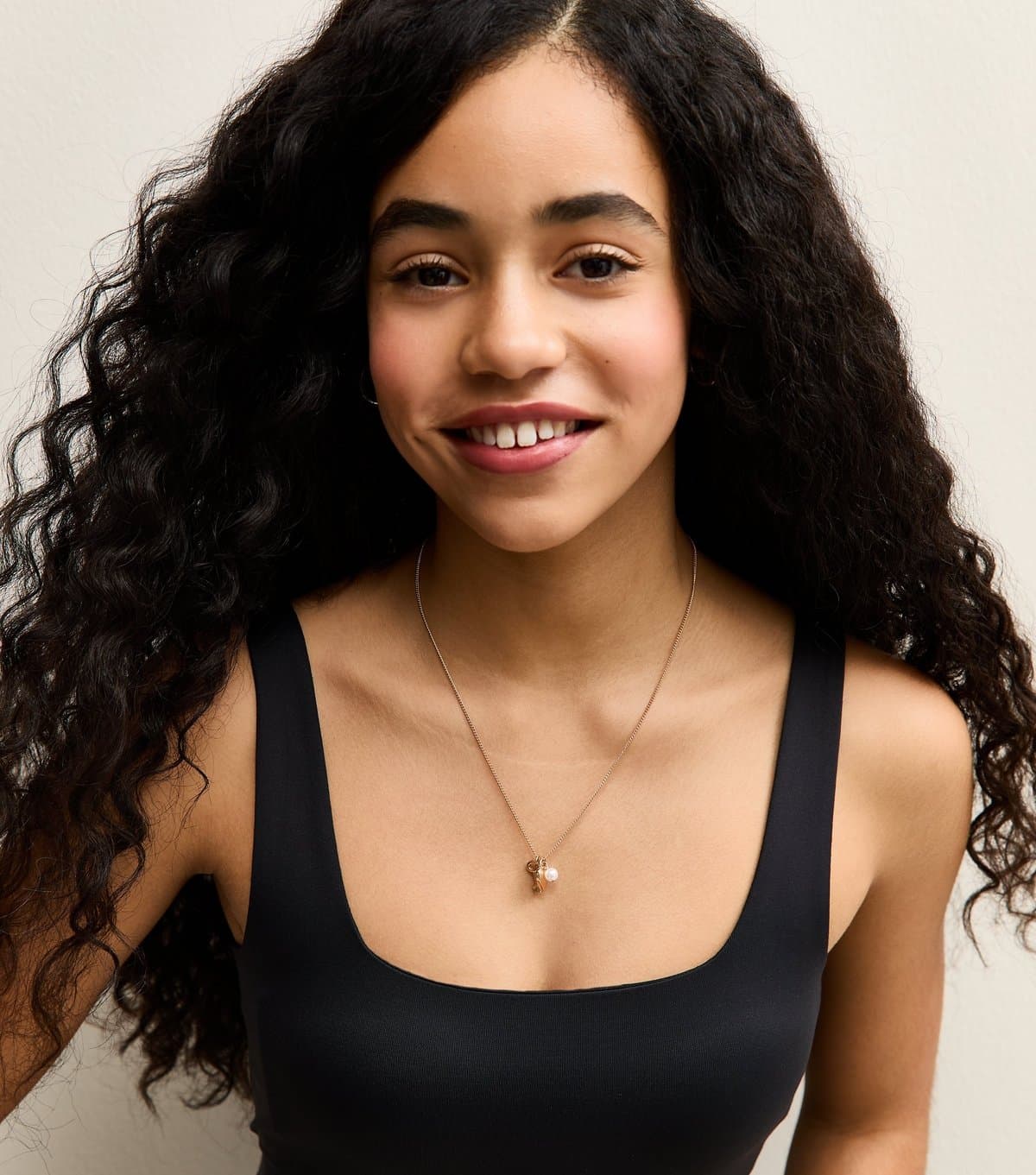 New Look Girls' Black Slinky Square Neck Vest Top New Look