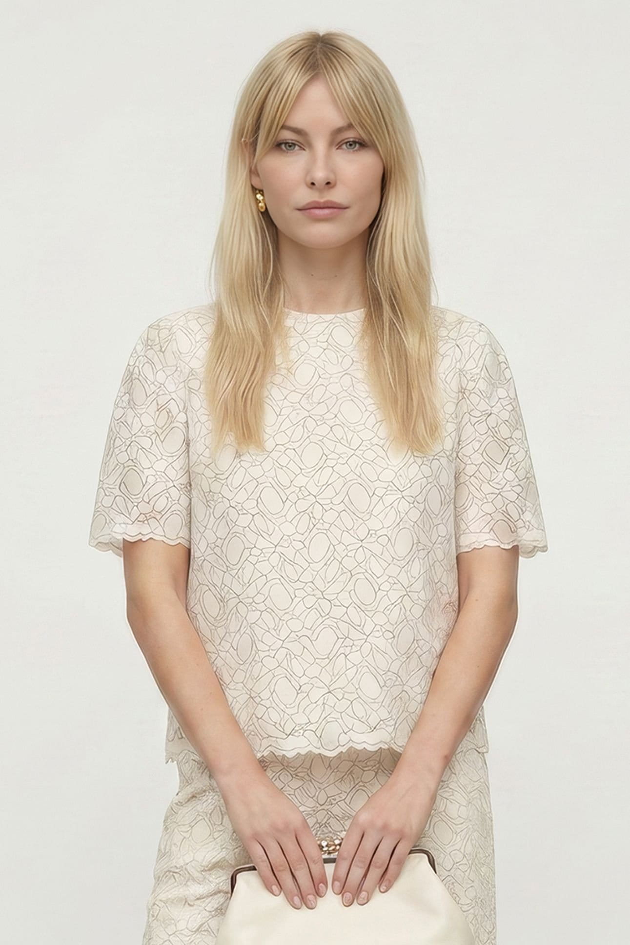 Lily and Lionel Lily and Lionel Women's Calippo Lace Short Sleeve Top in Ivory - 4