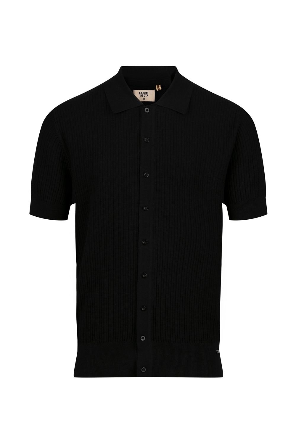 Luke 1977 Luke 1977 Men's Dalwood Button Through Knitted Polo in Black - 4