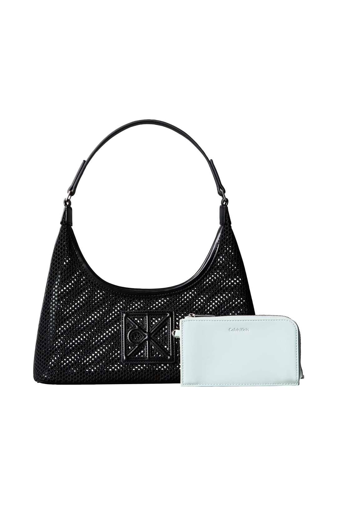 Calvin Klein Calvin Klein Women's Emblem Mesh Shoulder Bag Black