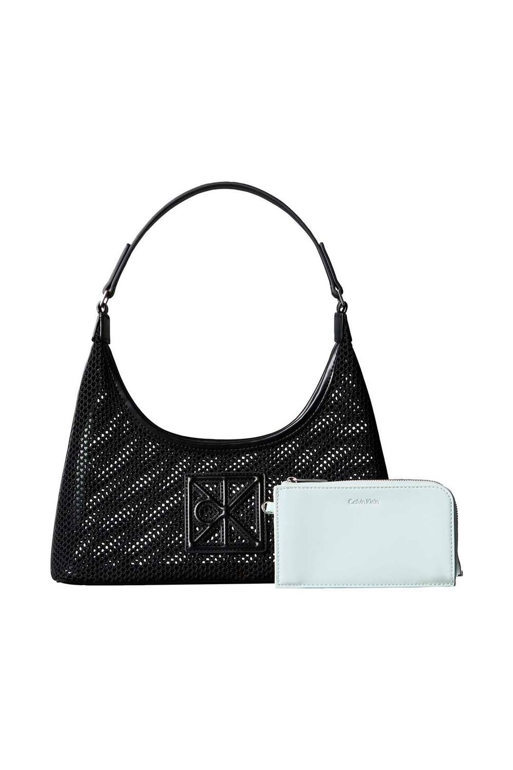 Calvin Klein Calvin Klein Women's Emblem Mesh Shoulder Bag Black - 2