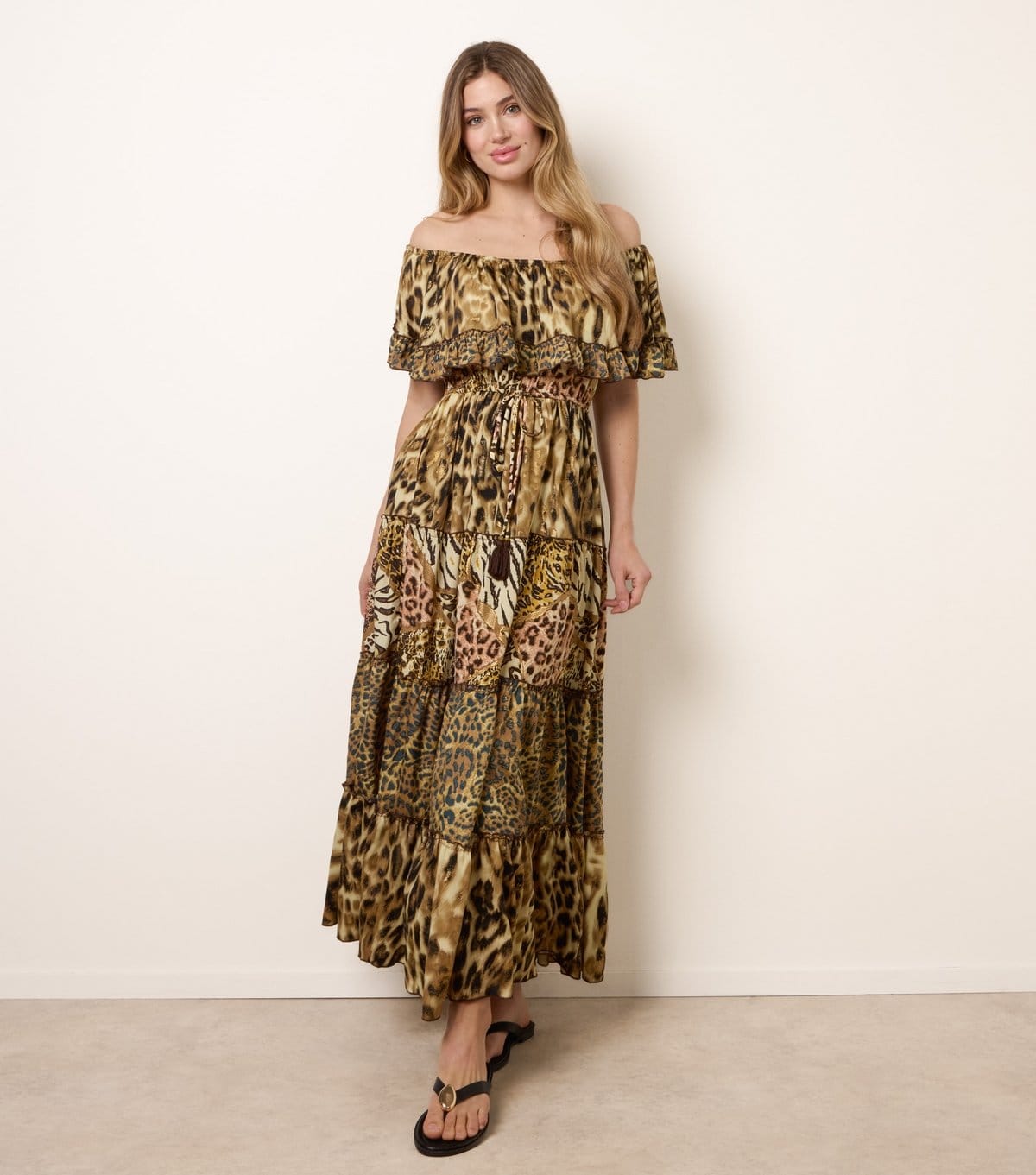 Blue Vanilla Women's Brown Off The Shoulder Maxi Dress Blue Vanilla New Look - 1