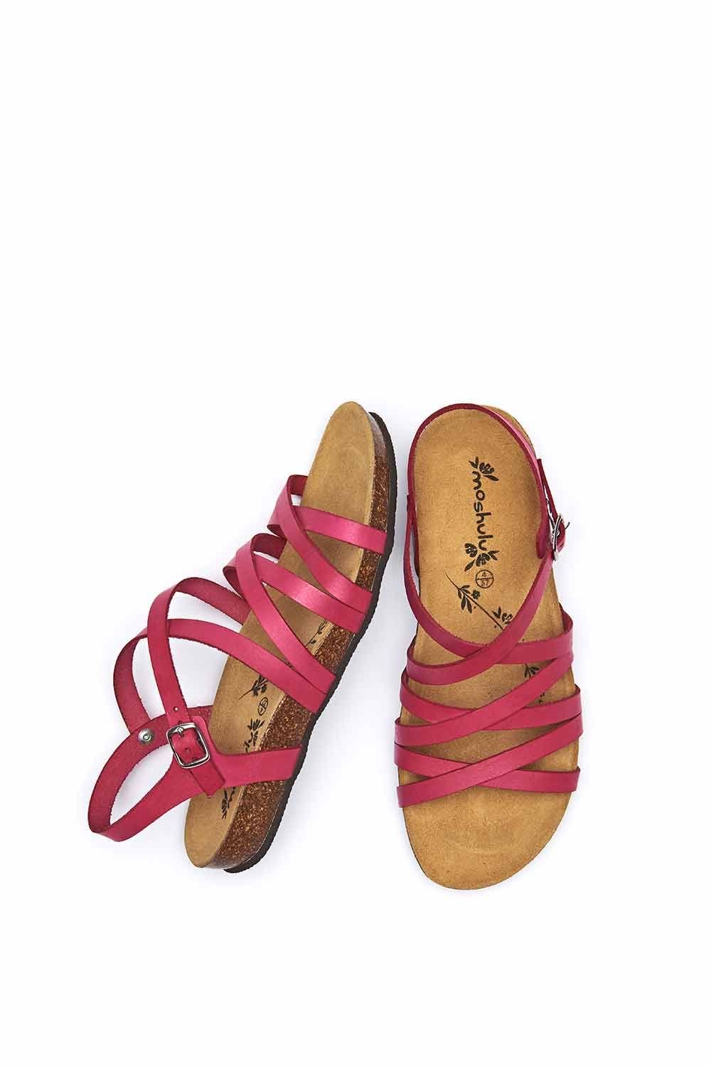 Moshulu Moshulu Women's 'Ginger Ale' Strappy Cork Footbed Sandals in Cerise - 2