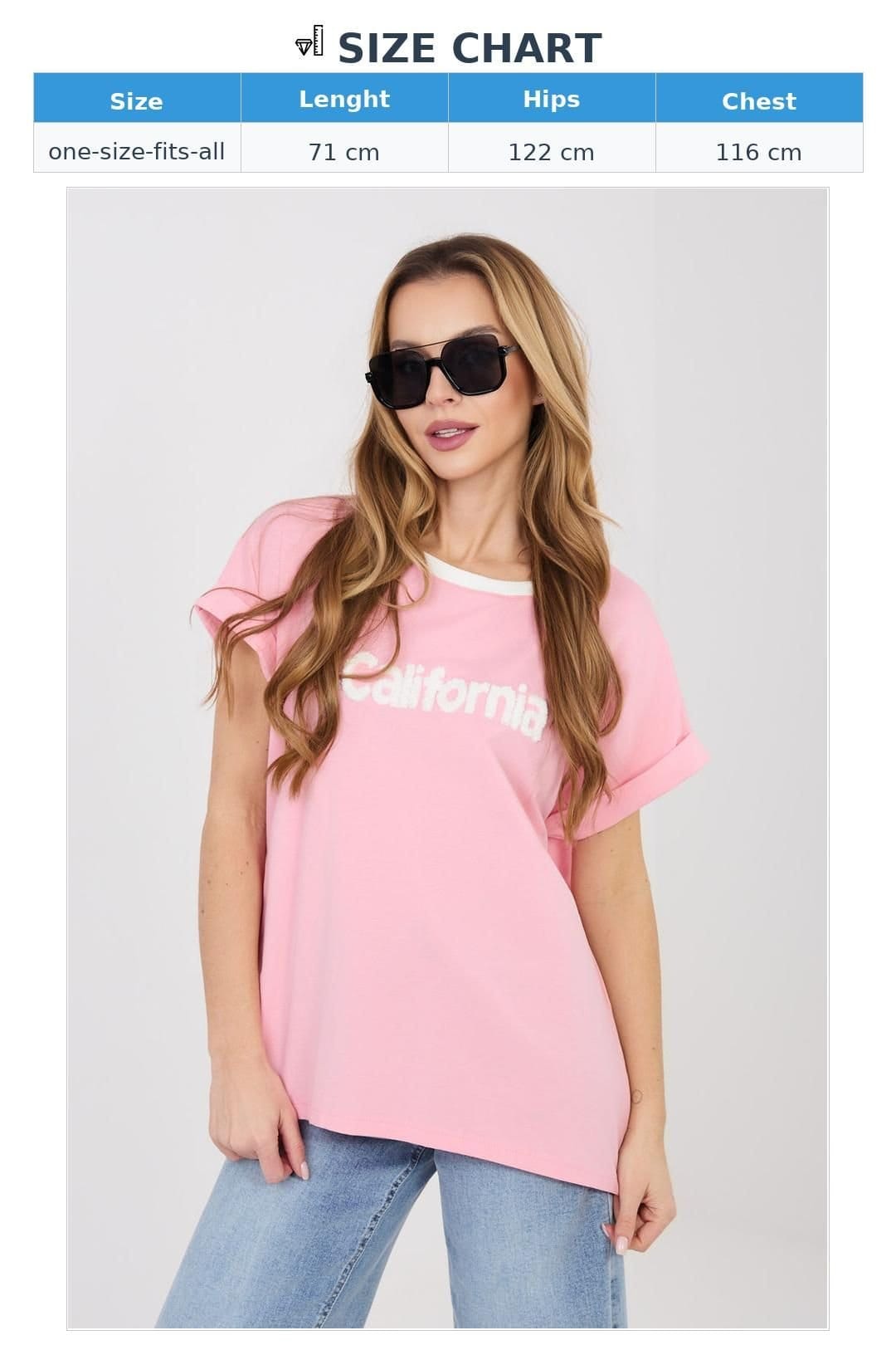 Love Lace Love Lace Women's Everyday Cotton Blouse with Contrast Neckline in Pink - 4