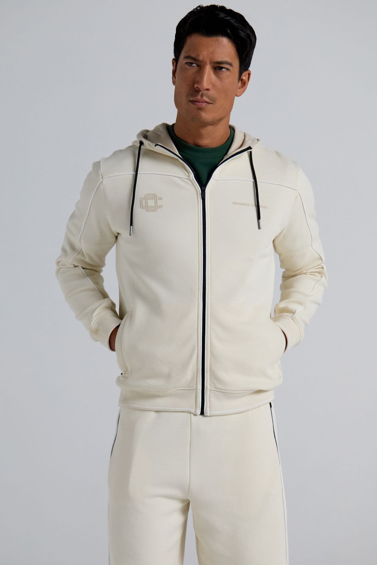 Original Creator Original Creator Men's Emblem Zip Hoodie - Off-White - 4