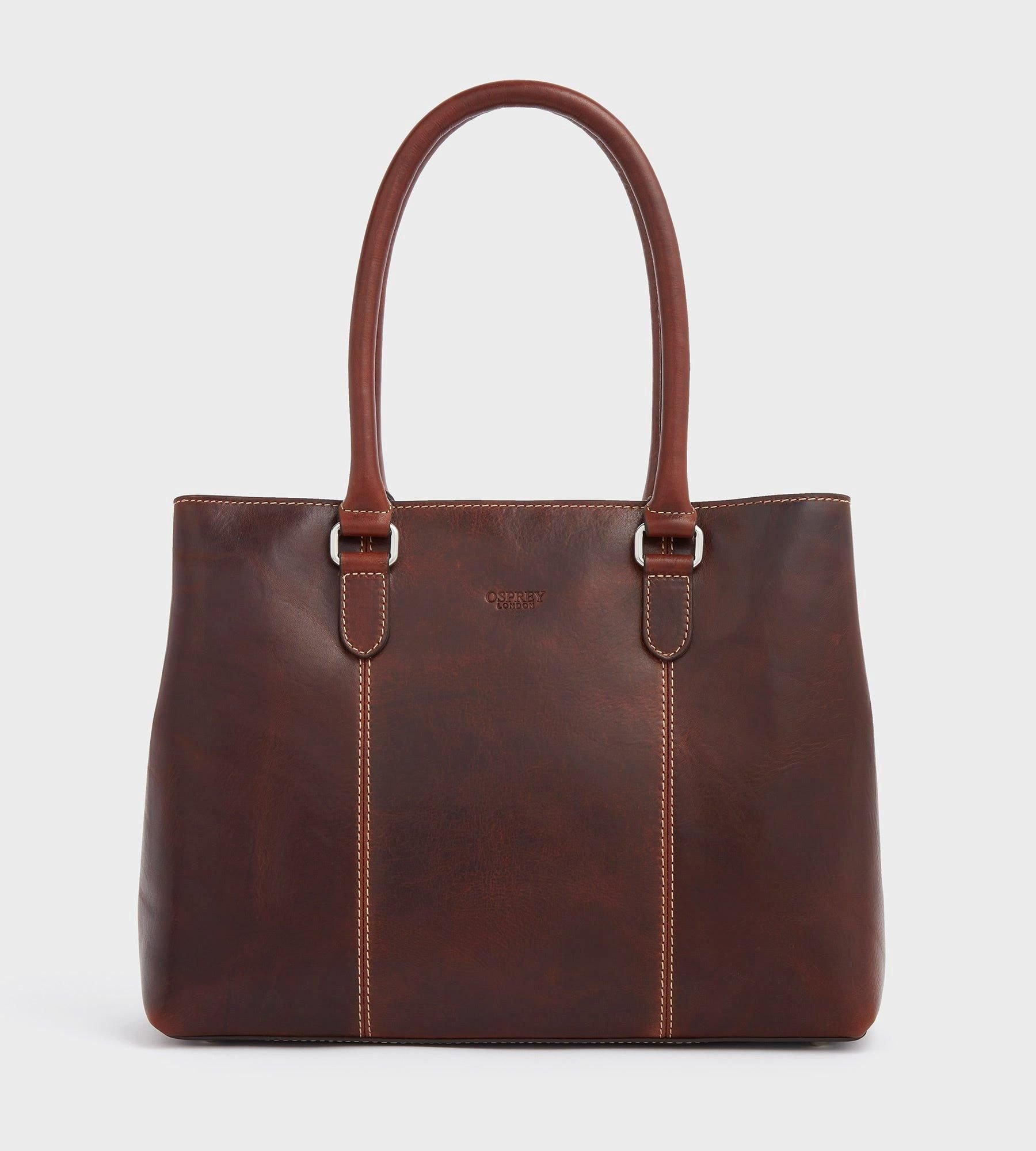 OSPREY LONDON OSPREY LONDON Women's The Madden Leather Shoulder Workbag in Brown - 2